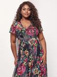 Scarlett & Jo Tilly Floral Maxi Dress, Black/Fuchsia