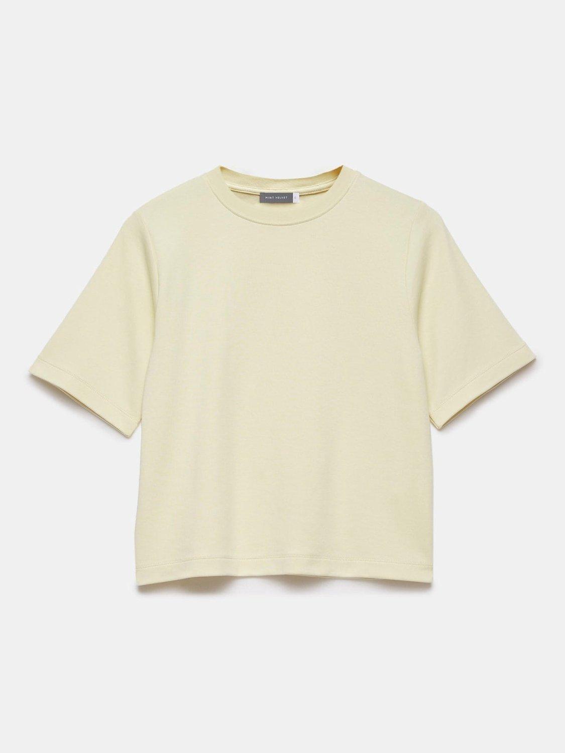 Mint Velvet Ultimate Cotton T-Shirt, Yellow, XS