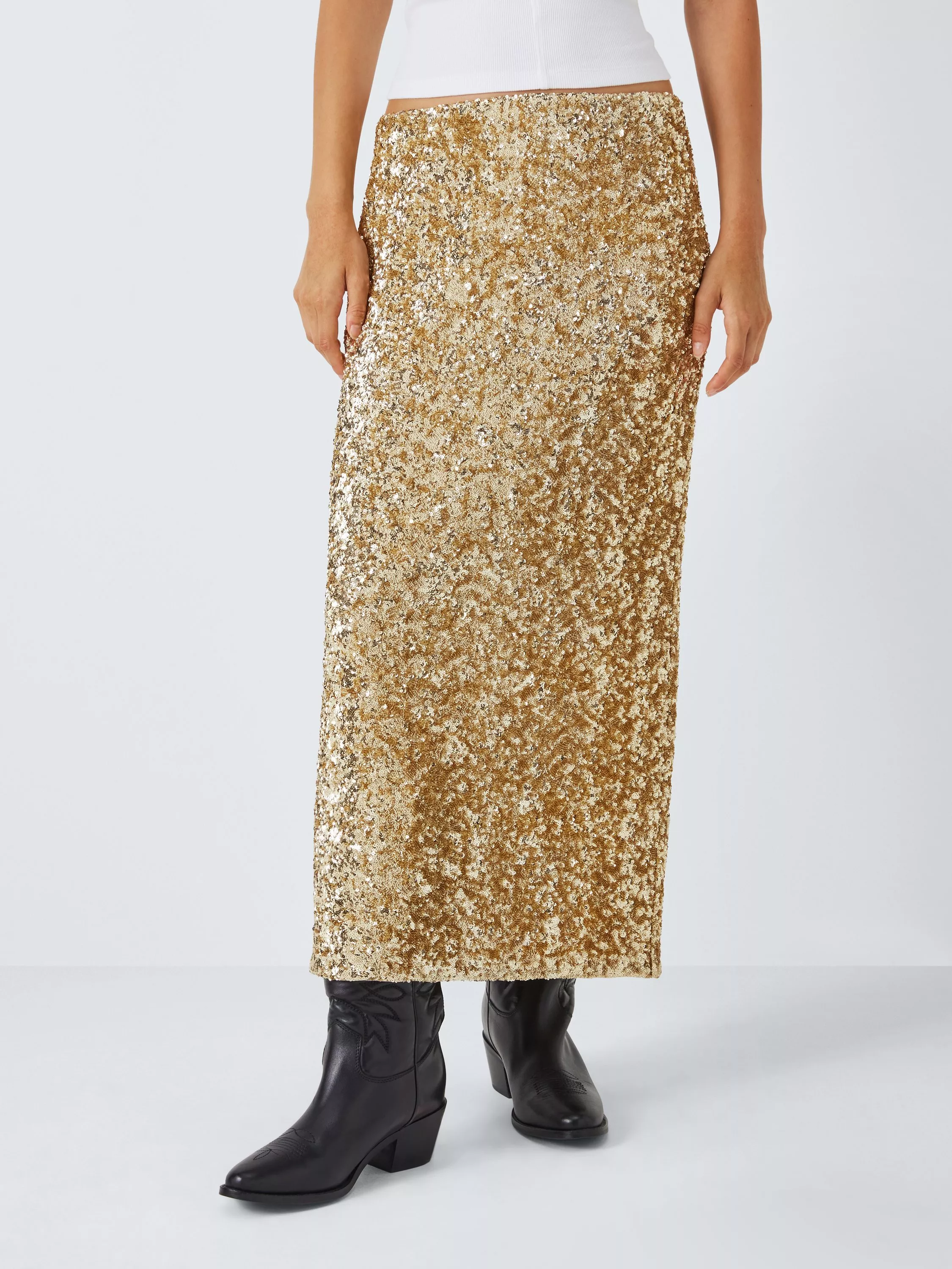 Midi skirt gold best sale