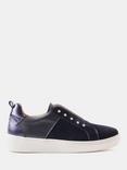 Mint Velvet Suede Metallic Trainers, Blue Navy