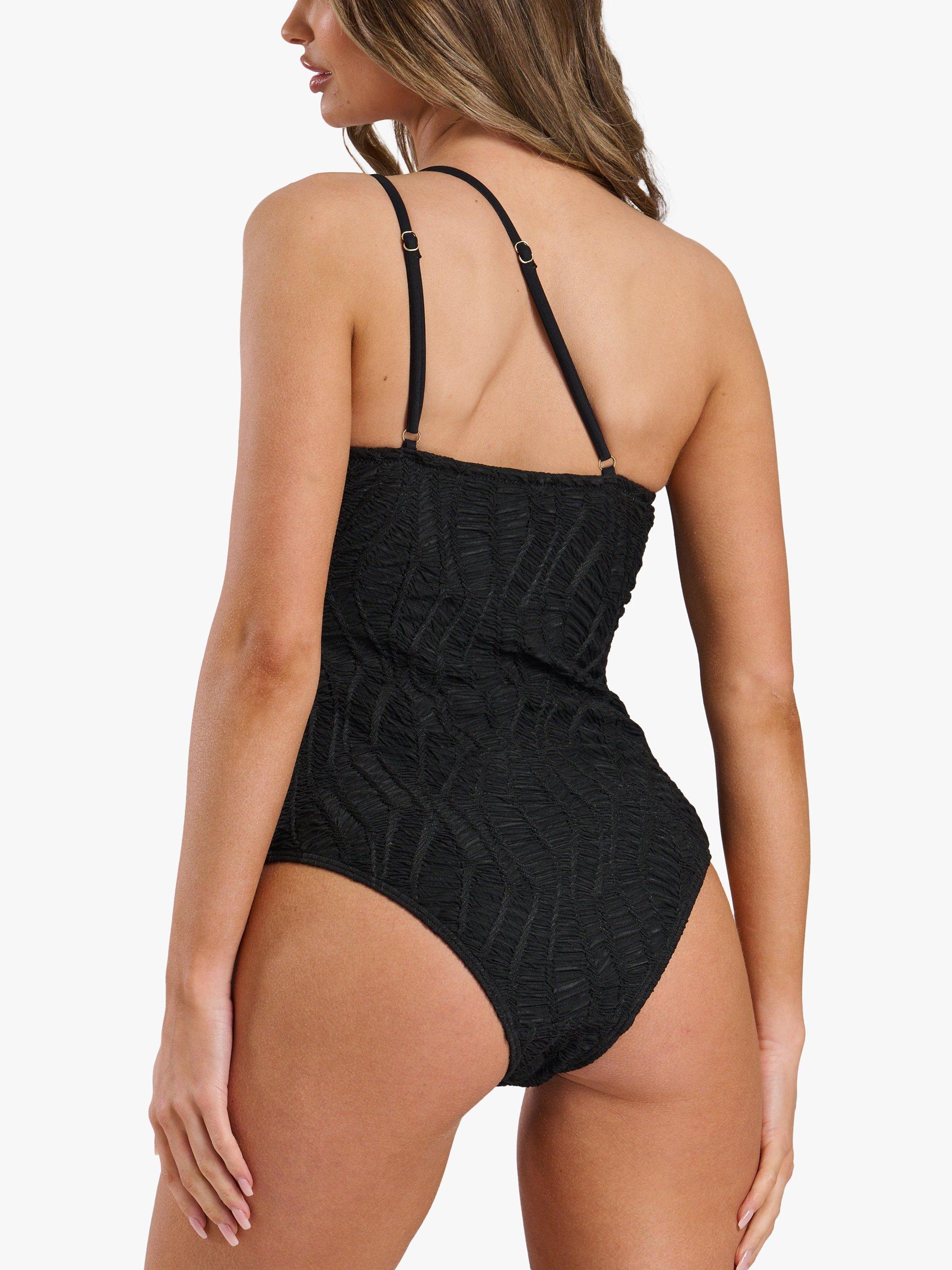Product image 5 of 5, which shows South Beach Textured Swimsuit, Black, 8