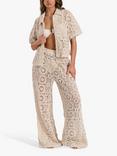 South Beach Crochet Beach Shirt, Natural Cream