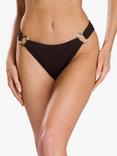 South Beach Crinkle Textured Bikini Bottoms, Dark Brown