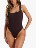 South Beach Crinkle Swimsuit, Brown Dark