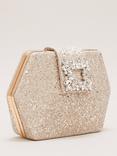 Phase Eight Glitter Hexagon Bag, Gold