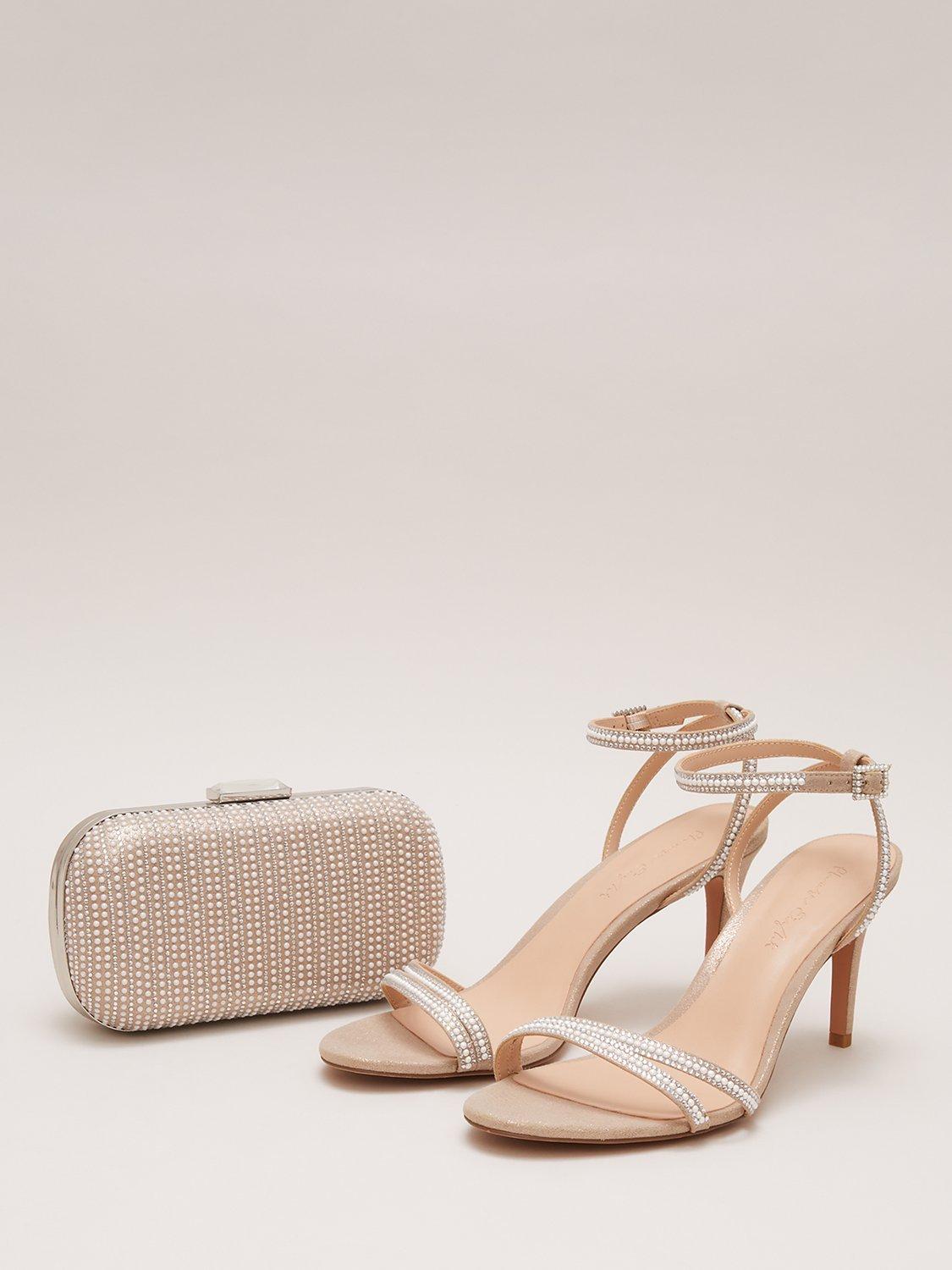 Product image 5 of 8, which shows Phase Eight Pearl Embellished Box Clutch Bag, Metallic