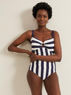 Phase Eight Stripe Swimsuit, Blue, Blue