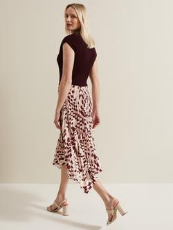 Phase Eight Maya Woven Abstract Pleated Midi Dress, Multi - view 2, Multi