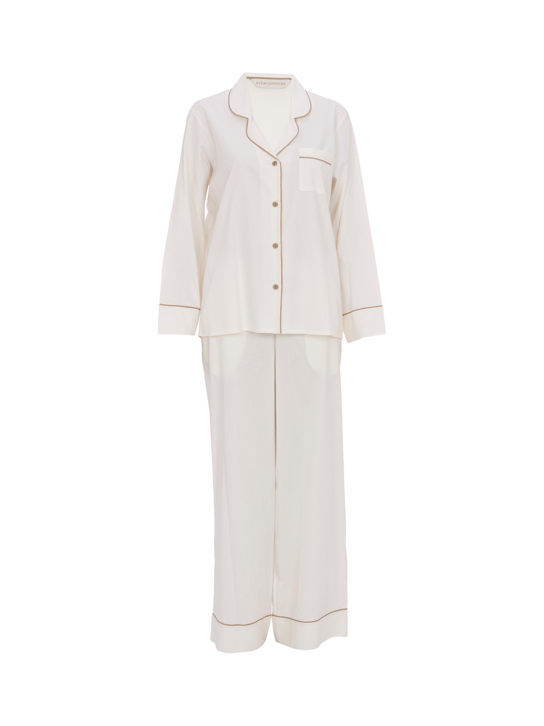 Product image 3 of 4, which shows Cyberjammies Hotel Long Pyjama Set, Cream, 8