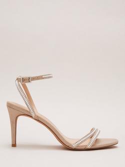 Phase Eight Embellished High Heel Sandals, Beige, Beige
