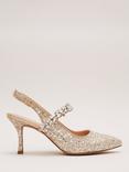 Phase Eight Embellished Slingback Court Shoes, Gold