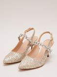 Phase Eight Embellished Slingback Court Shoes, Gold