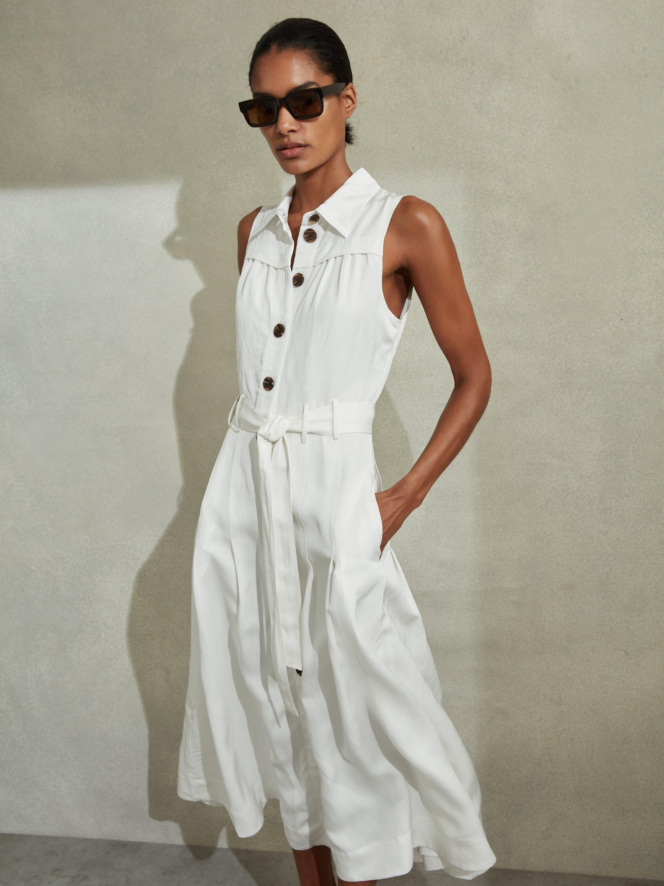 Midi shirt dress white best sale