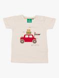 Little Green Radicals Baby Car Journey T-Shirt, Cream