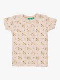 Little Green Radicals Baby's Flower Button T-Shirt, Cream