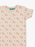 Little Green Radicals Baby's Flower Button T-Shirt, Cream