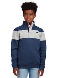 Raging Bull Kids' Quarter Zip Brushback Sweatshirt, Navy/Grey