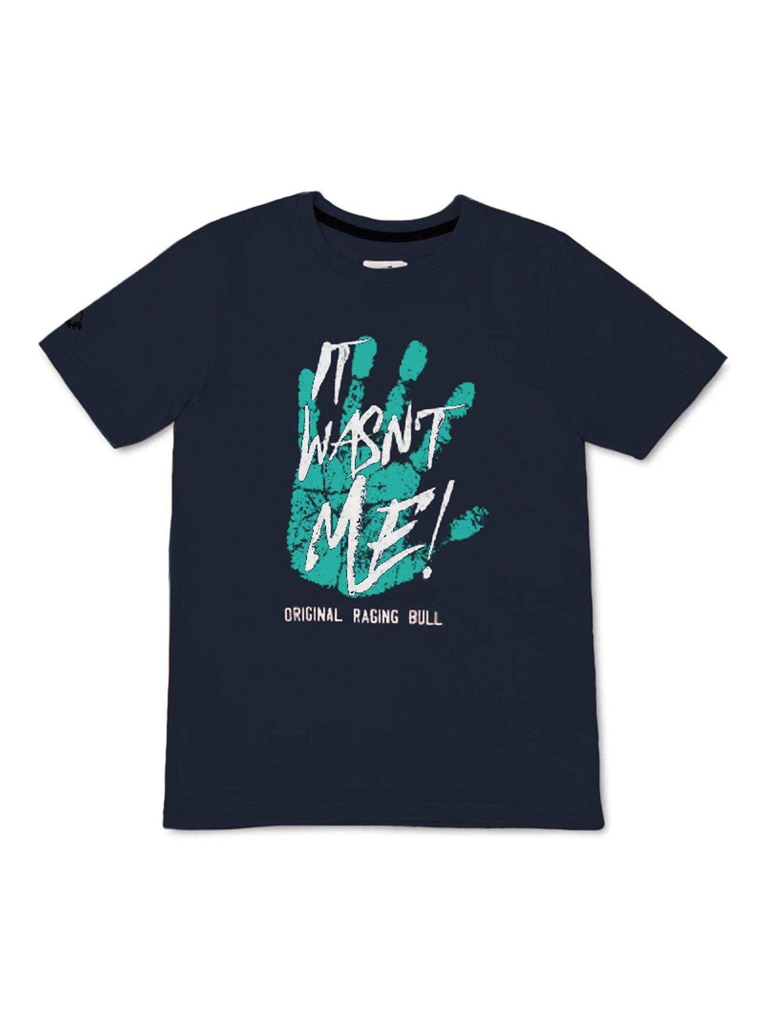 Raging Bull Kids' It Wasn't Me T-Shirt, Navy/Multi, 5-6 years