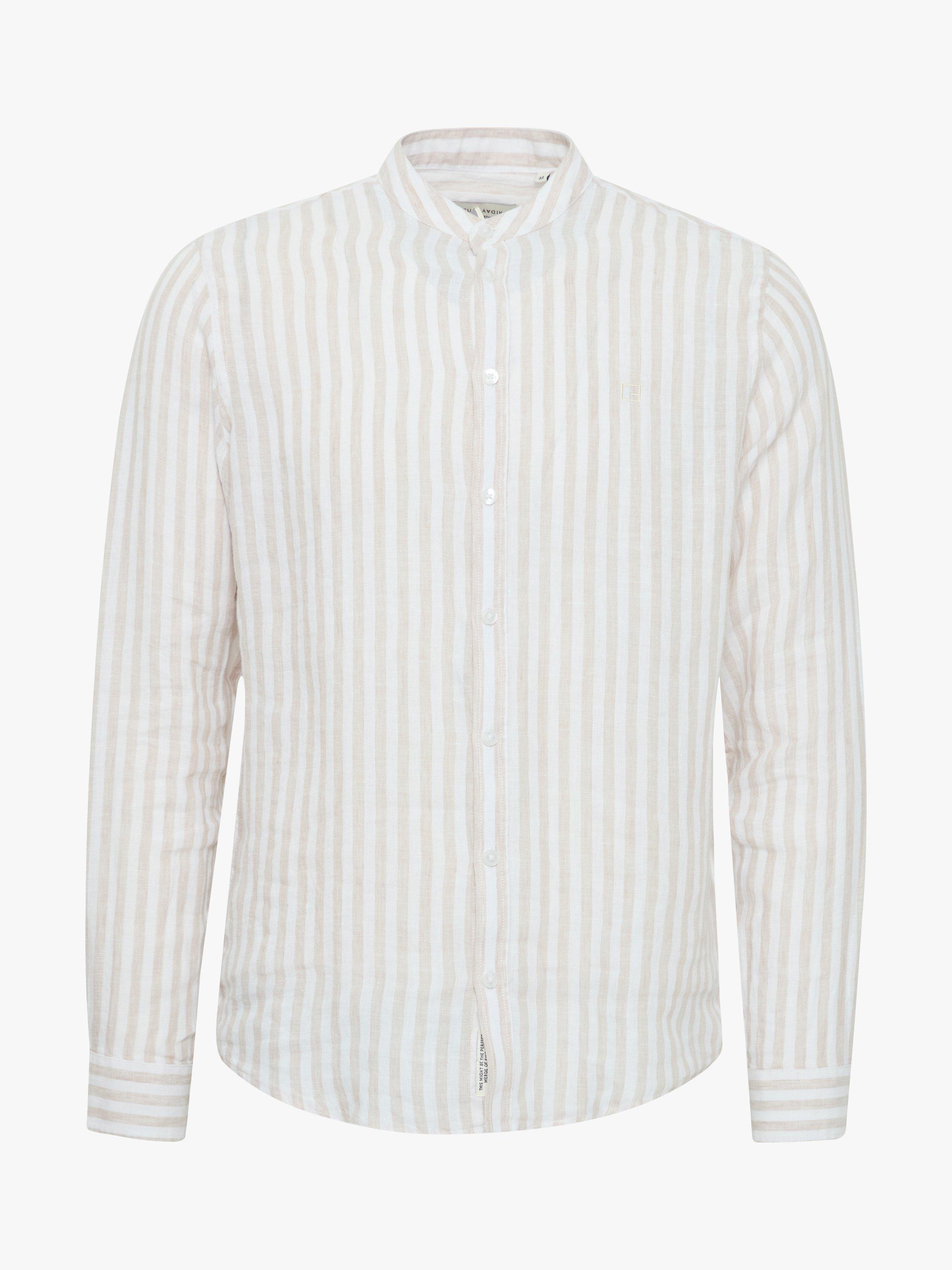 Product image 5 of 7, which shows Casual Friday Anton Long Sleeve Striped Grandad Shirt, Chateau Gray, L