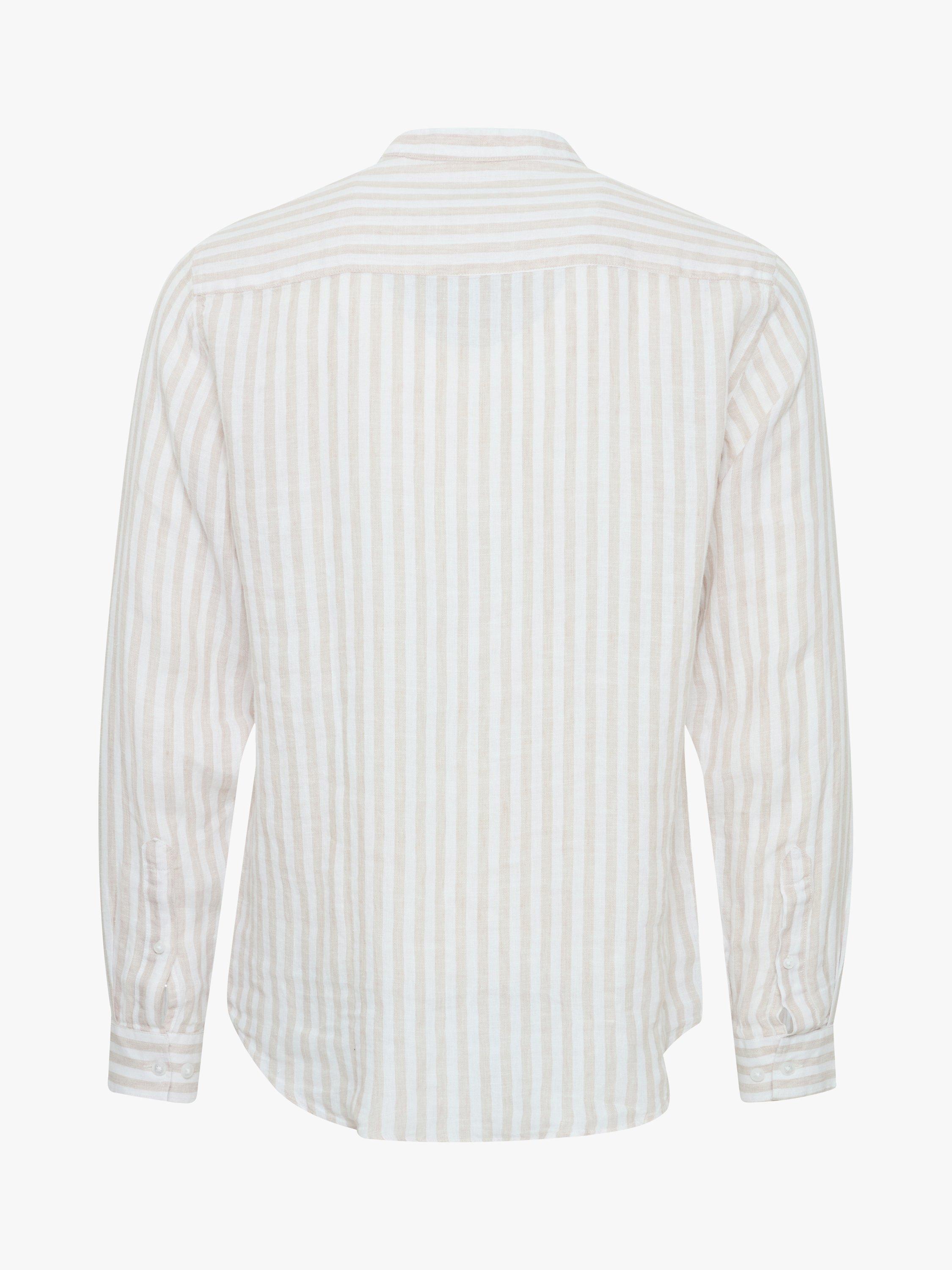 Product image 6 of 7, which shows Casual Friday Anton Long Sleeve Striped Grandad Shirt, Chateau Gray, L