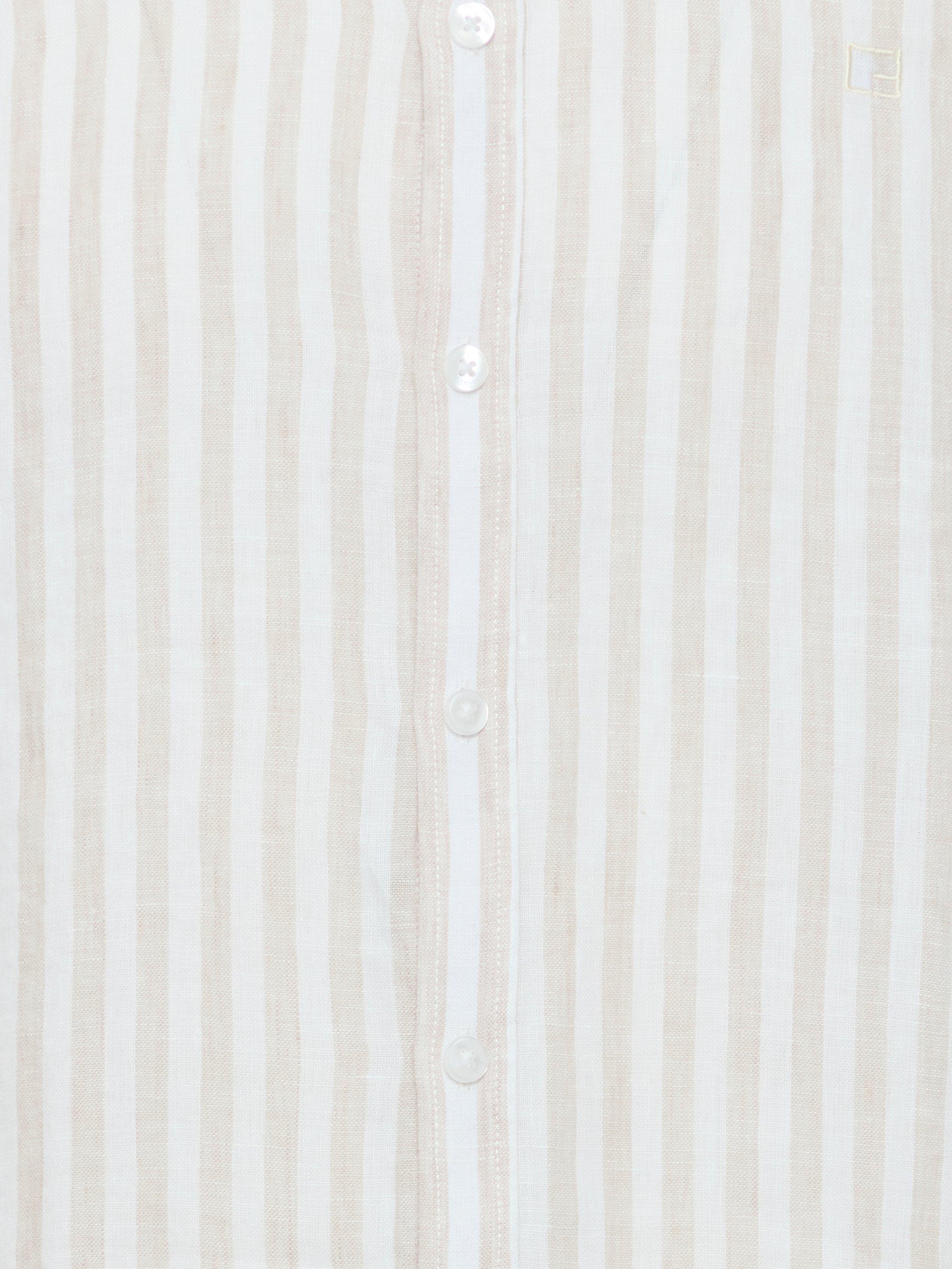 Product image 7 of 7, which shows Casual Friday Anton Long Sleeve Striped Grandad Shirt, Chateau Gray, L
