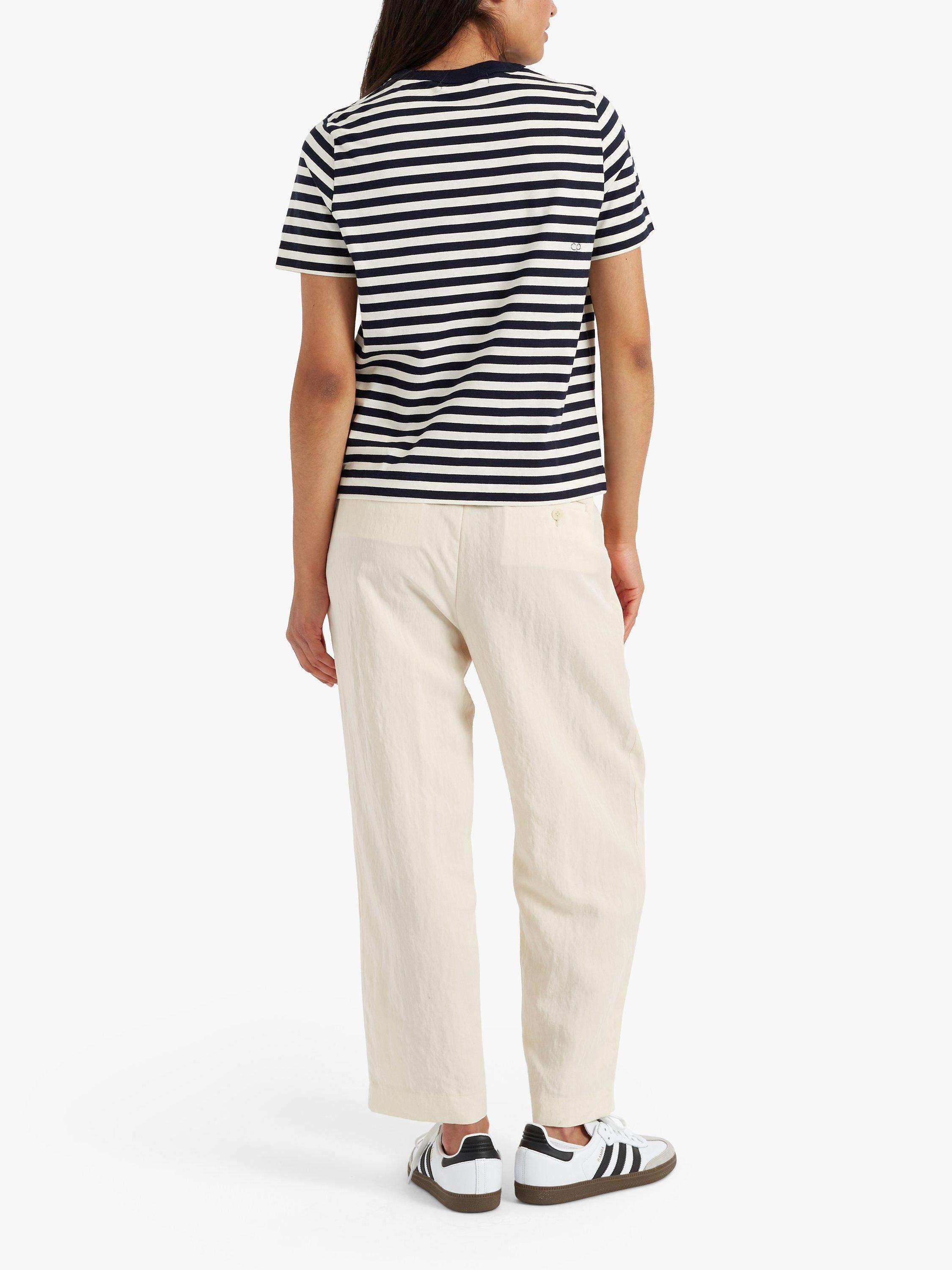 Product image 2 of 3, which shows Chinti & Parker Stripe Love T-Shirt, Cream/Navy/Red, XS