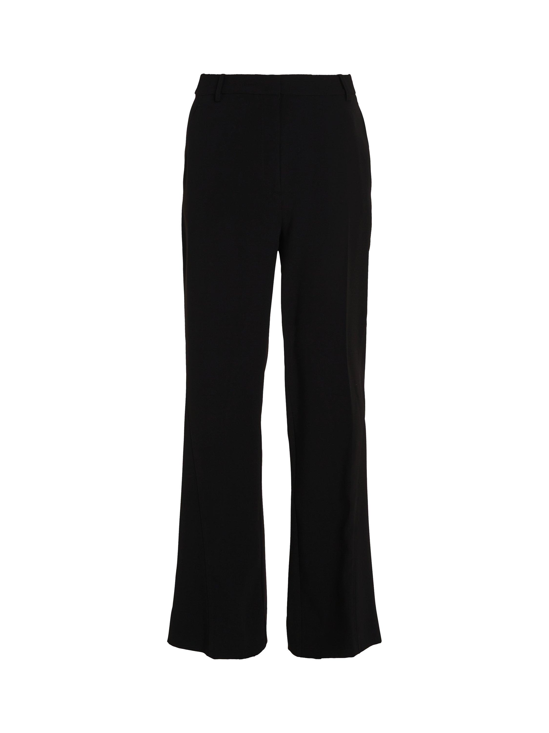Product image 5 of 5, which shows Calvin Klein Structure Twill Wide Leg Trousers, Ck Black, 4