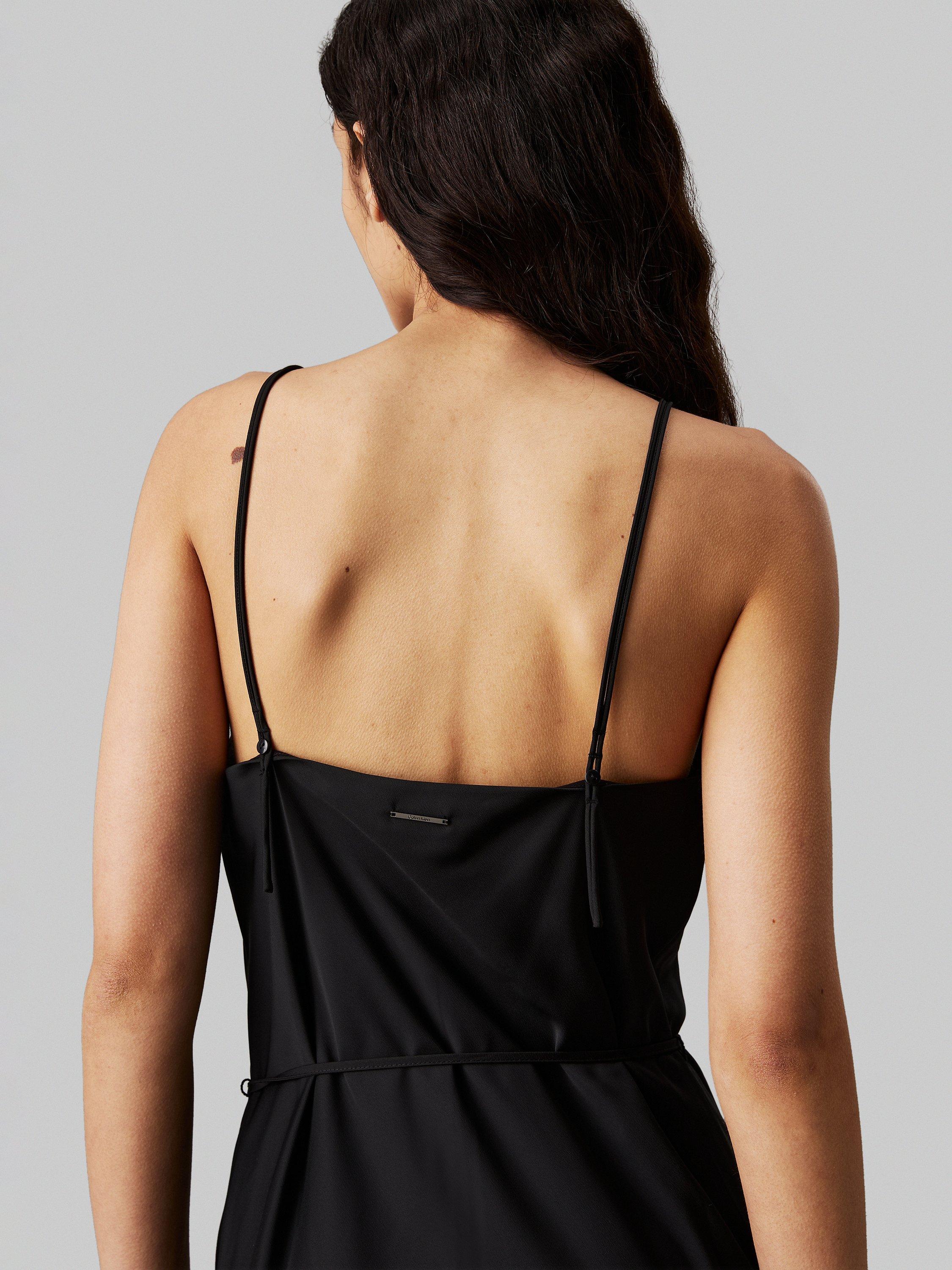 Product image 4 of 4, which shows Calvin Klein Midi Slip Dress, Ck Black, 6