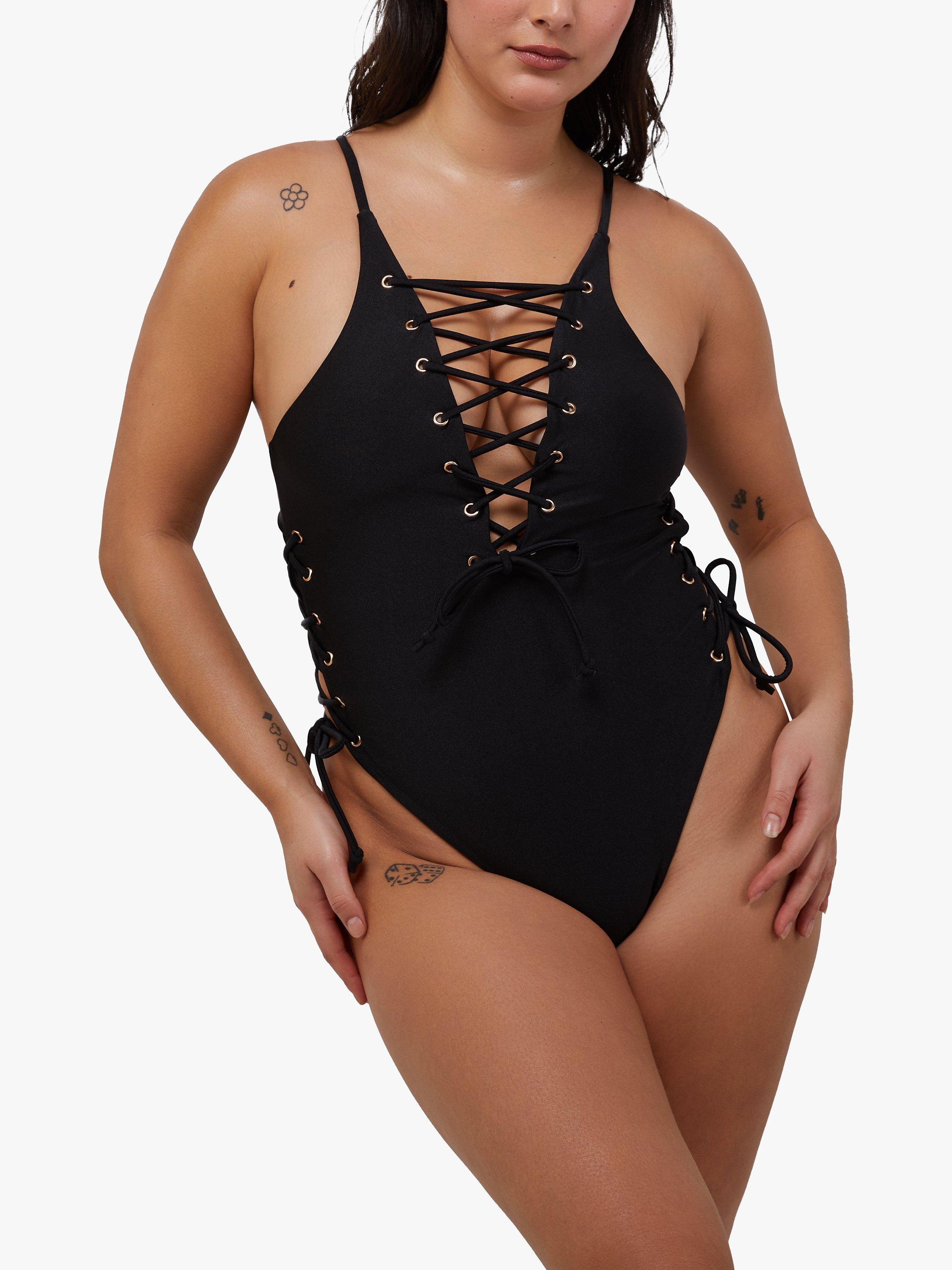 Plus size plunge swimsuit deals