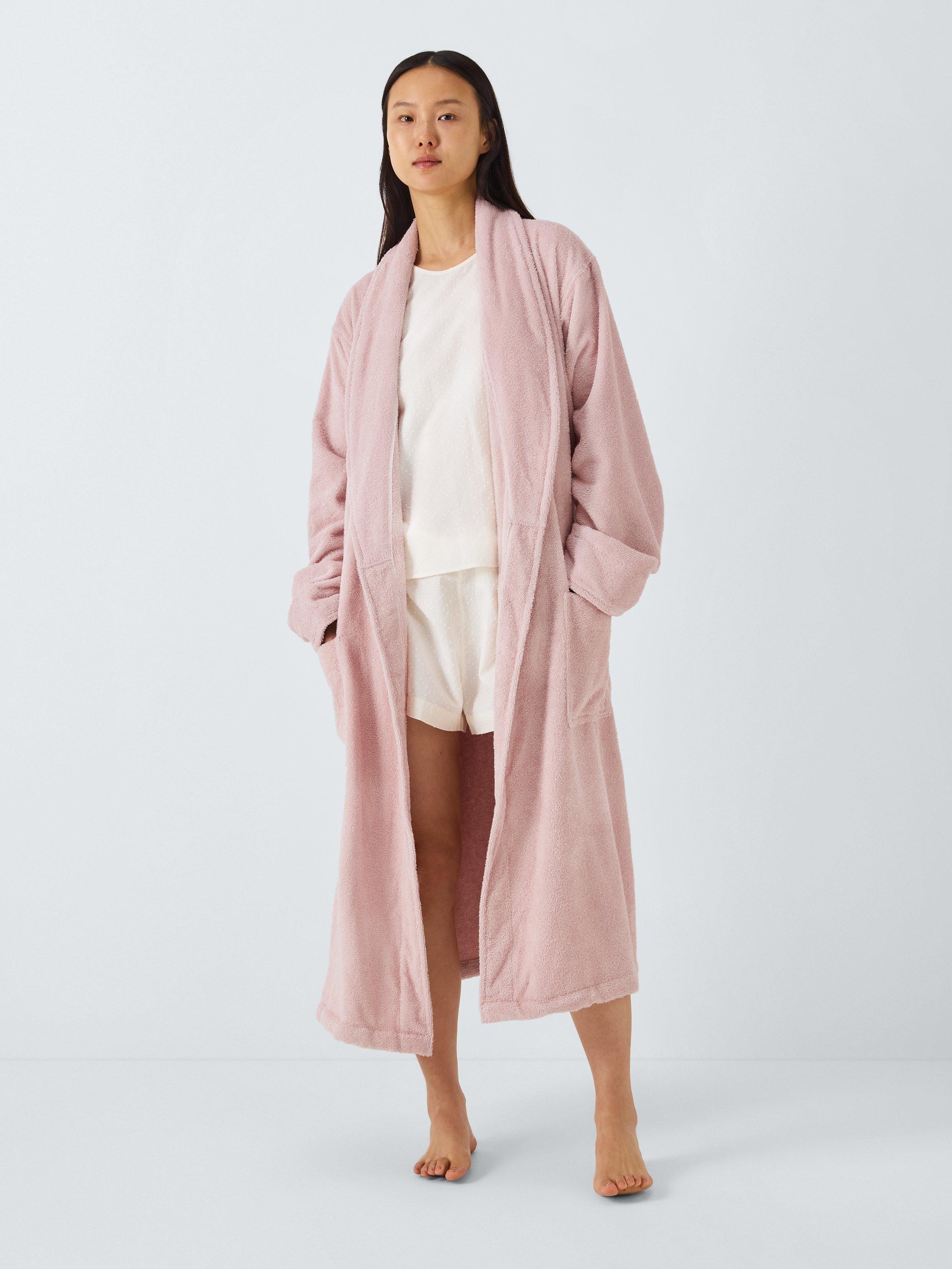 Product image 3 of 6, which shows John Lewis Egyptian Cotton Unisex Bath Robe, Pale Pink, XS-S
