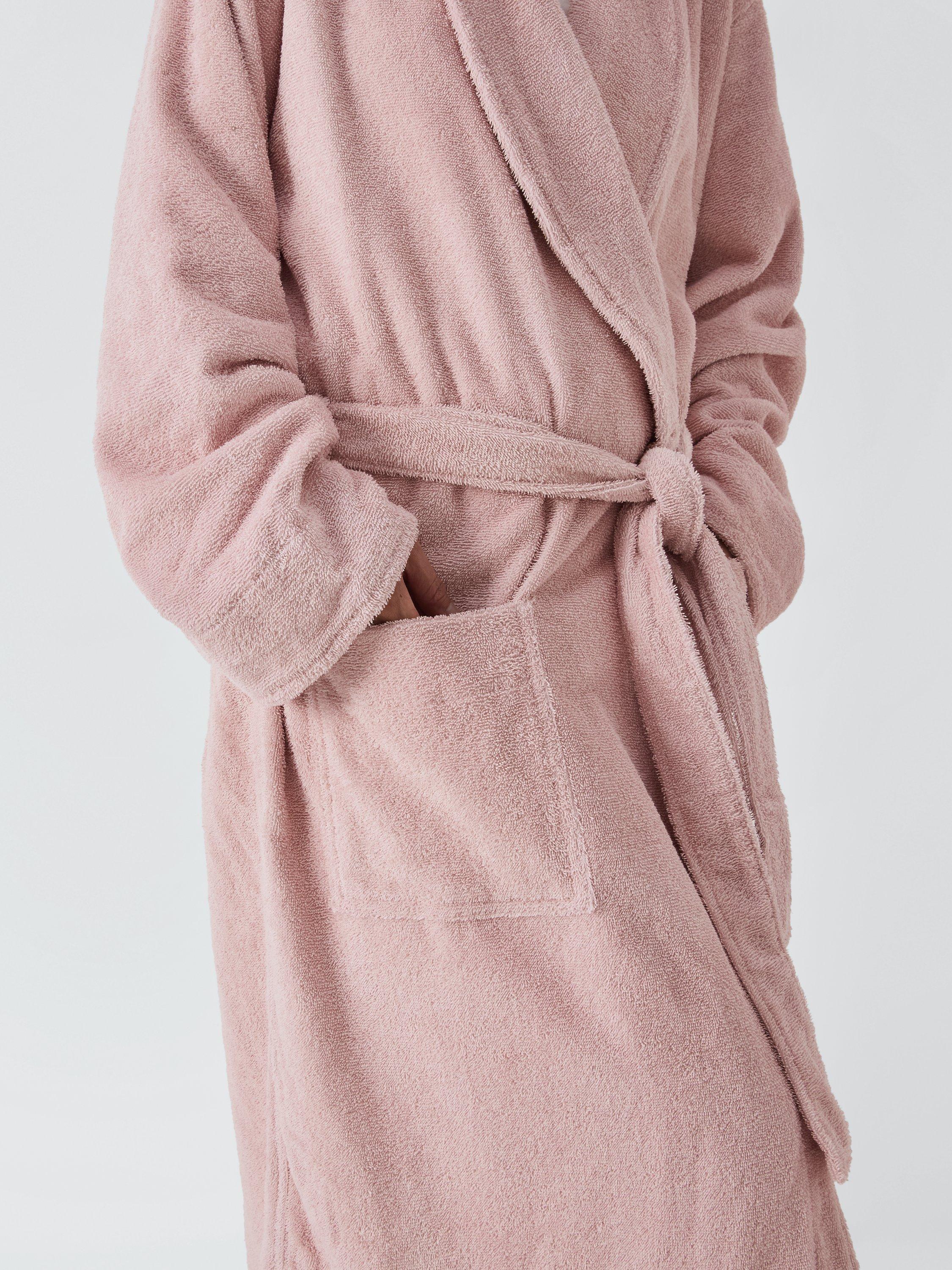 Product image 6 of 6, which shows John Lewis Egyptian Cotton Unisex Bath Robe, Pale Pink, XS-S