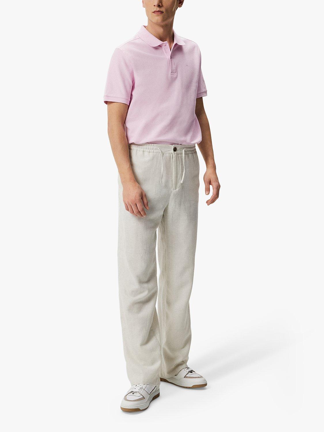 J.Lindeberg Troy Cotton Polo Shirt, Pink Lavender, S