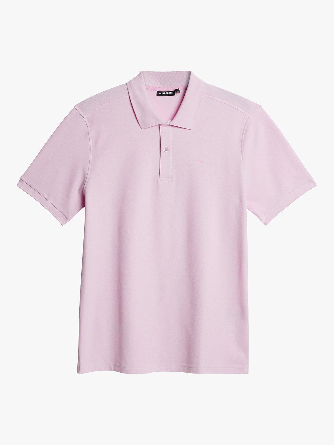 J.Lindeberg Troy Cotton Polo Shirt, Pink Lavender, S