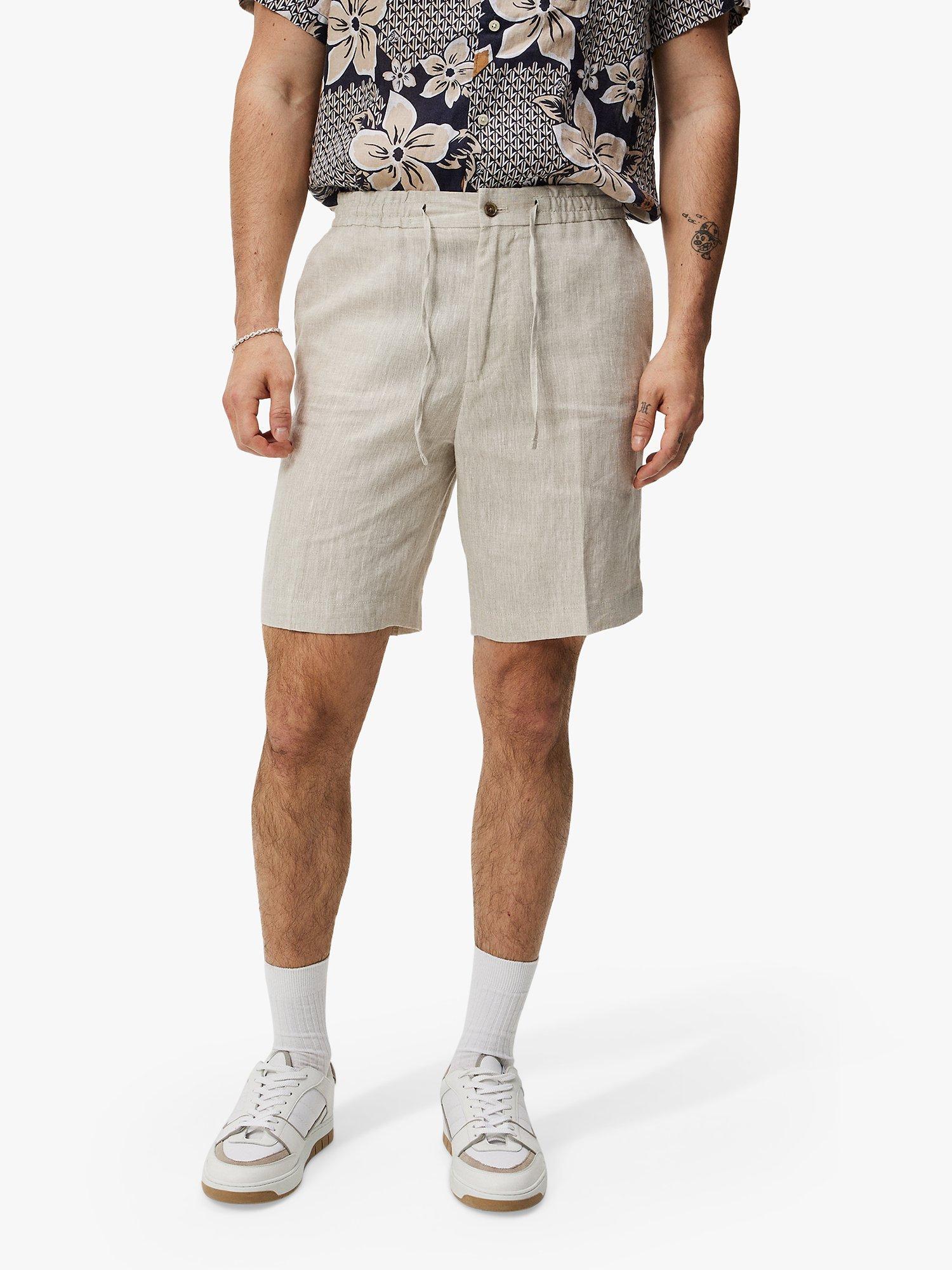 J.Lindeberg Baron Linen Shorts, Safari Beige, 30S