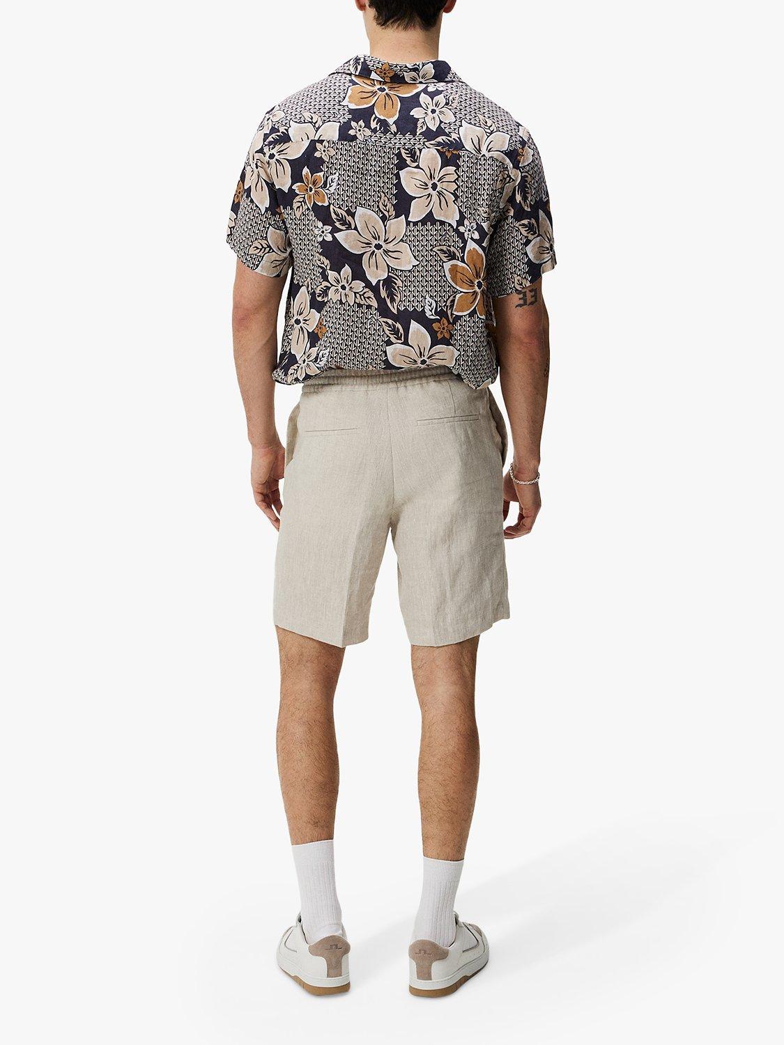 J.Lindeberg Baron Linen Shorts, Safari Beige, 30S