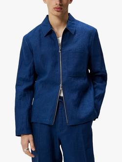J.Lindeberg Juius Linen Overshirt, Blue, Blue