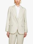 SISLEY Single Breasted Linen Blazer, Beige