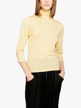 SISLEY 3/4 Sleeve Turtleneck Silk Blend Jumper