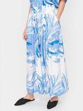 Saint Tropez Evette Leaf Print Maxi Skirt, Blue/White