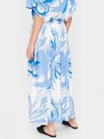 Saint Tropez Evette Leaf Print Maxi Skirt, Blue/White