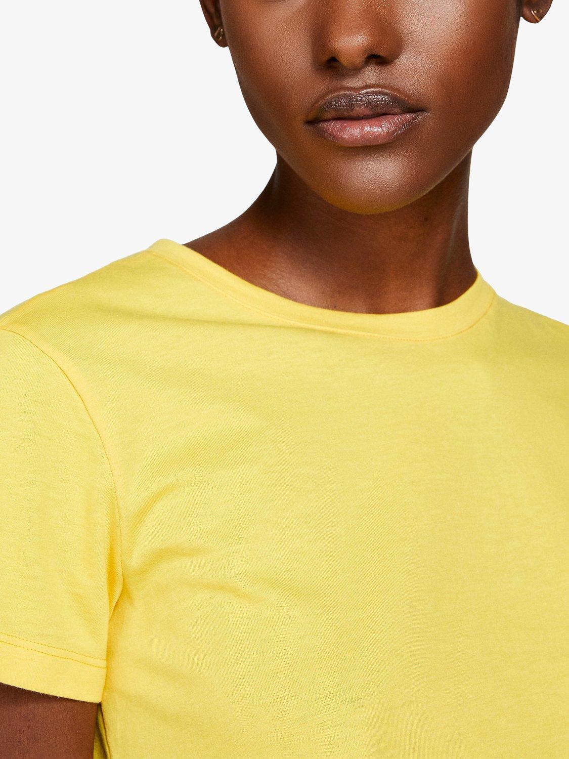SISLEY Boxy Fit Organic Cotton T-Shirt, Yellow