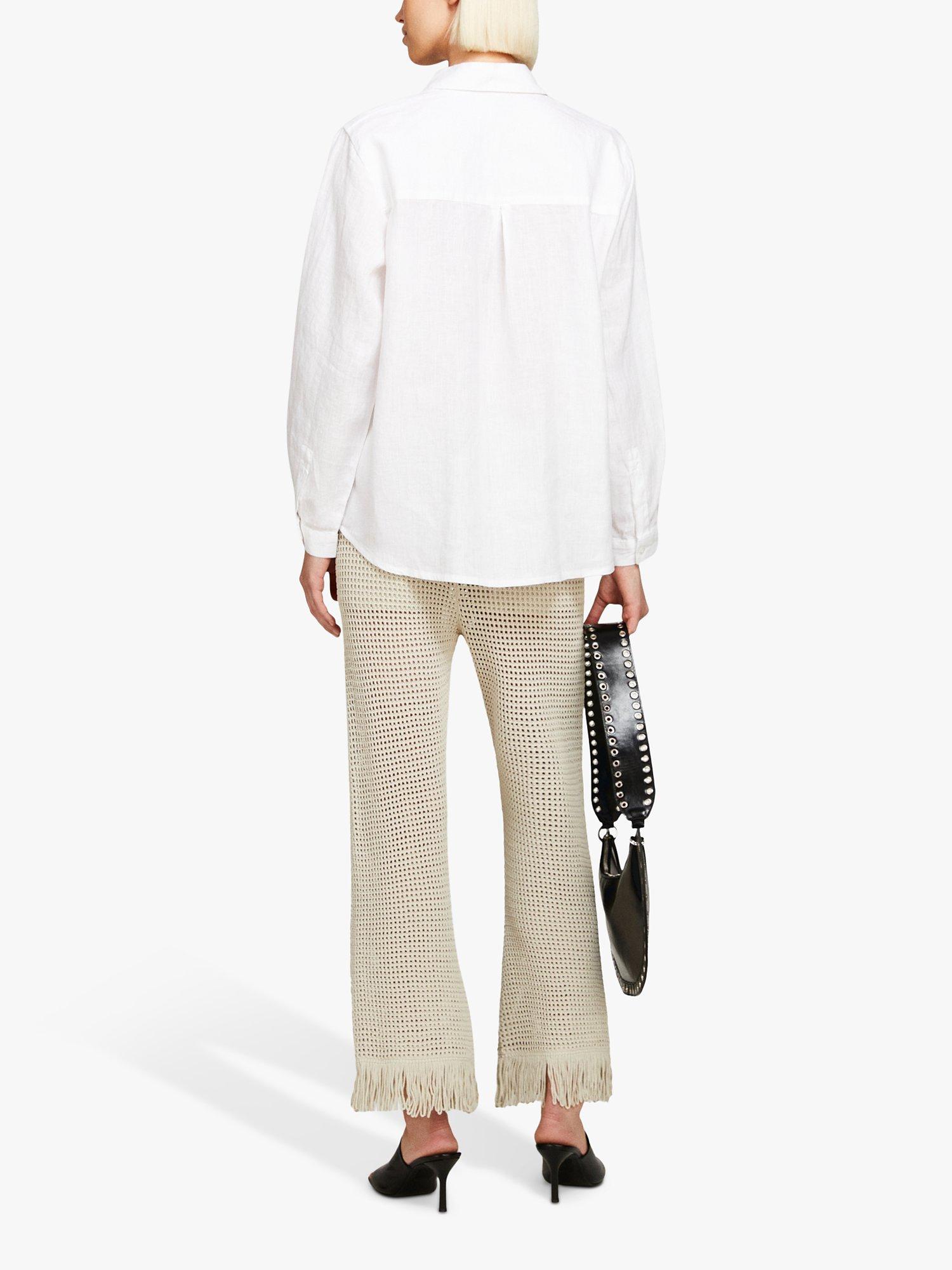 Product image 2 of 5, which shows SISLEY Linen Long Sleeve Shirt, White, XS