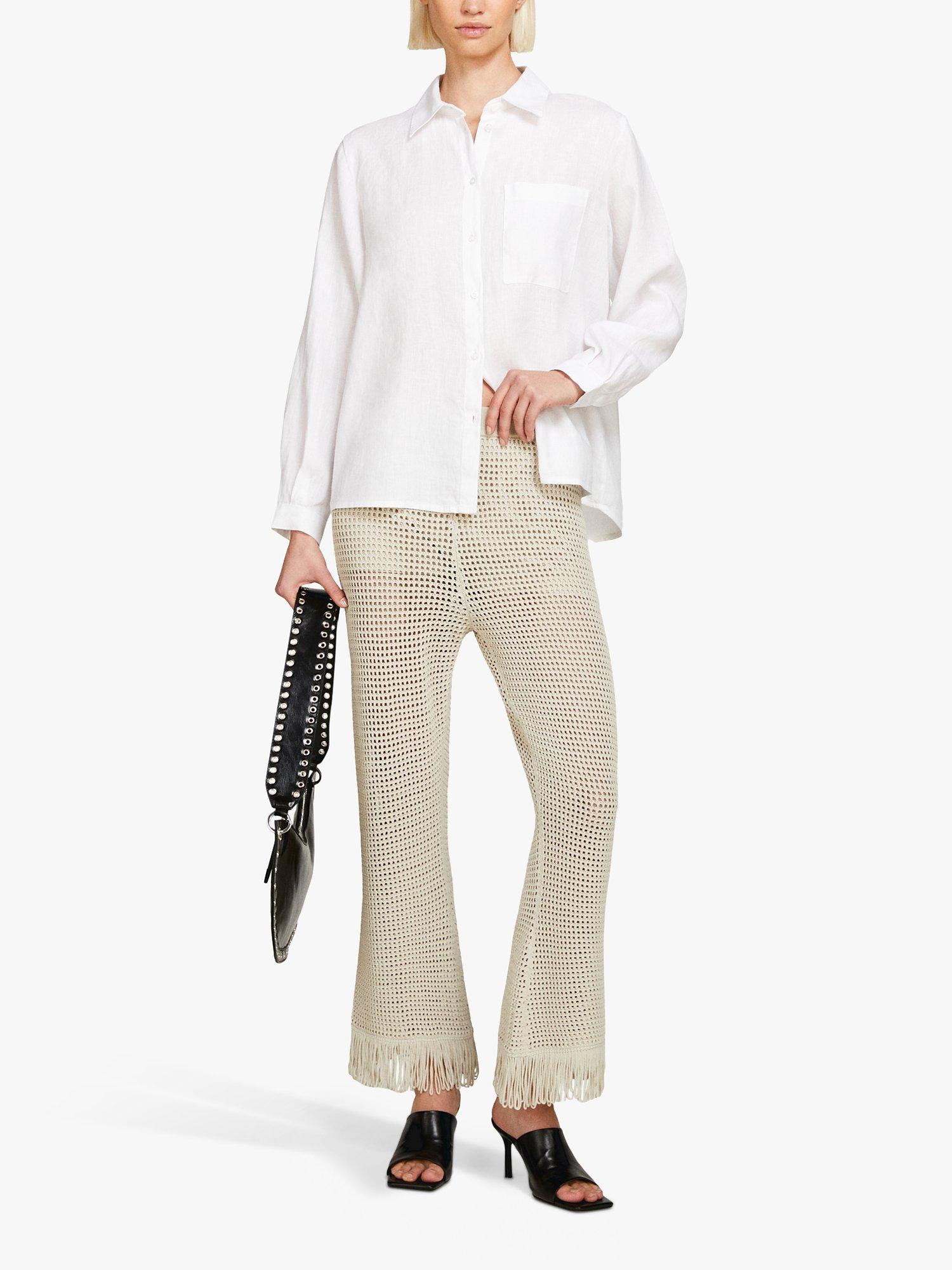 Product image 3 of 5, which shows SISLEY Linen Long Sleeve Shirt, White, XS