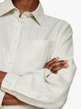 SISLEY Linen Long Sleeve Shirt, Beige