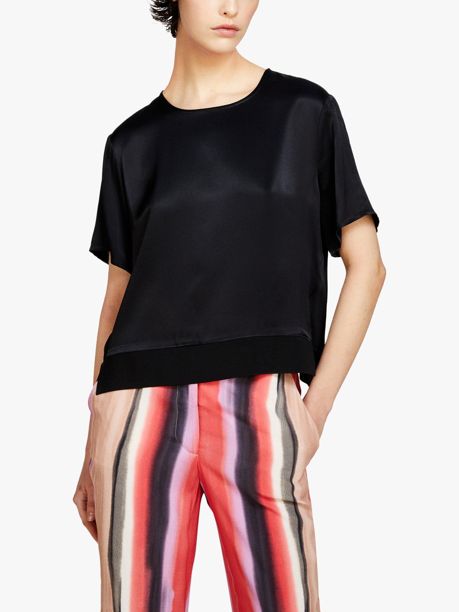 SISLEY Satin Short Sleeve Blouse