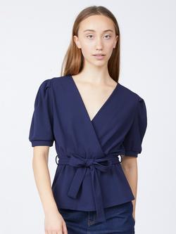 Sisters Point Nasa Short Sleeve Wrap Top, Navy