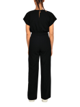 Sisters Point Girl V-Neck Wide Leg Jumpsuit, Black