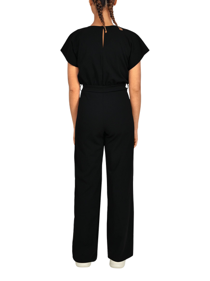 Sisters Point Girl V-Neck Wide Leg Jumpsuit, Black - view 2, Black