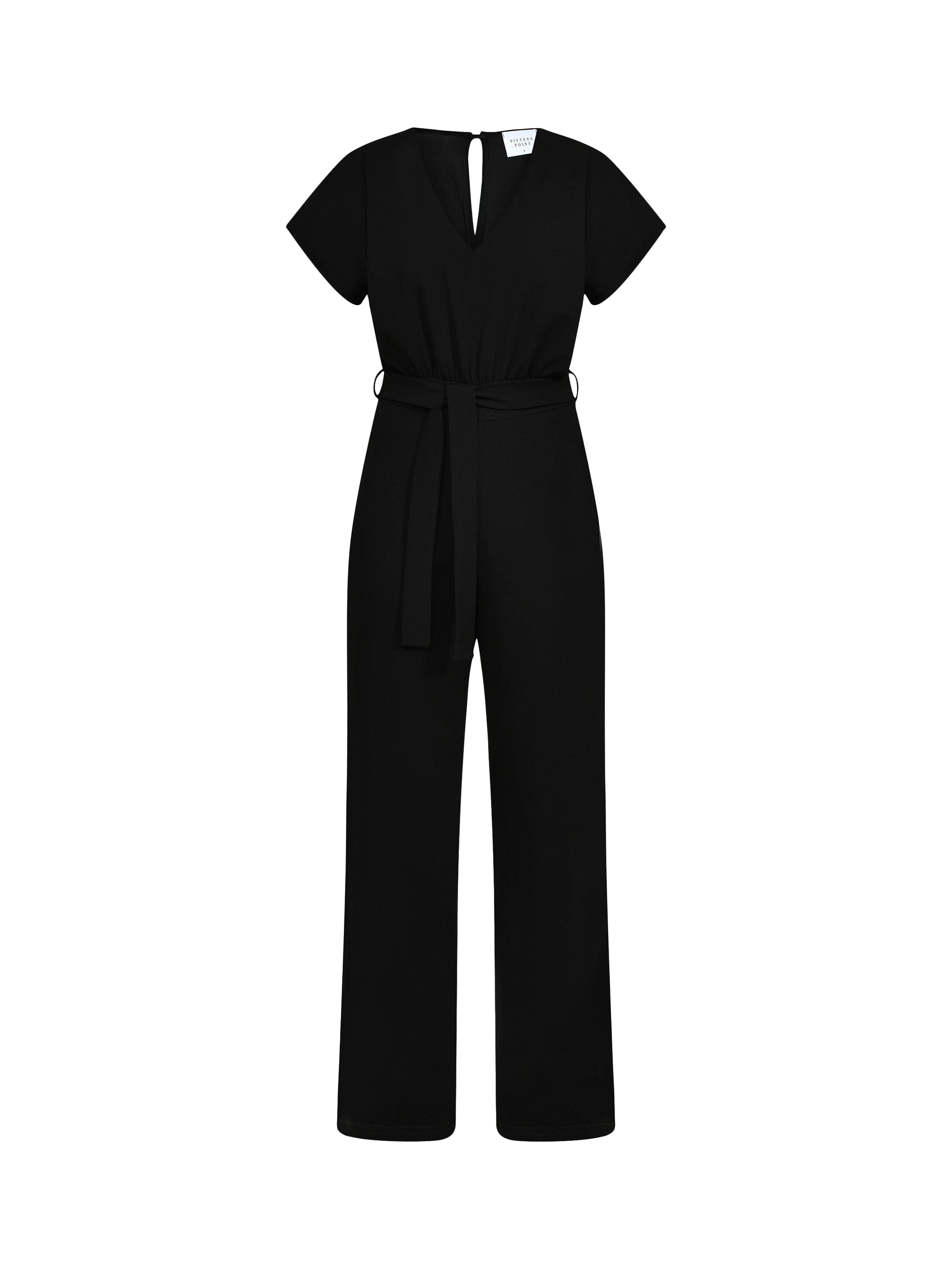 Product image 3 of 4, which shows Sisters Point Girl V-Neck Wide Leg Jumpsuit, Black, S