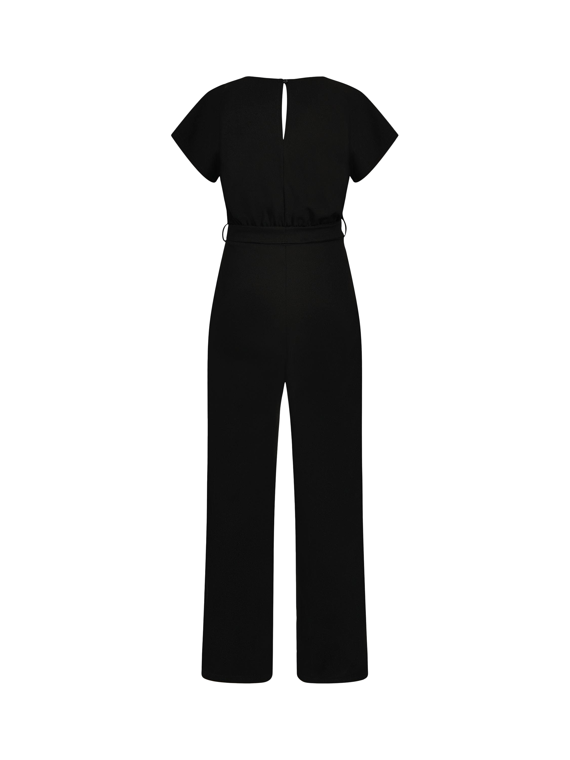 Product image 4 of 4, which shows Sisters Point Girl V-Neck Wide Leg Jumpsuit, Black, S